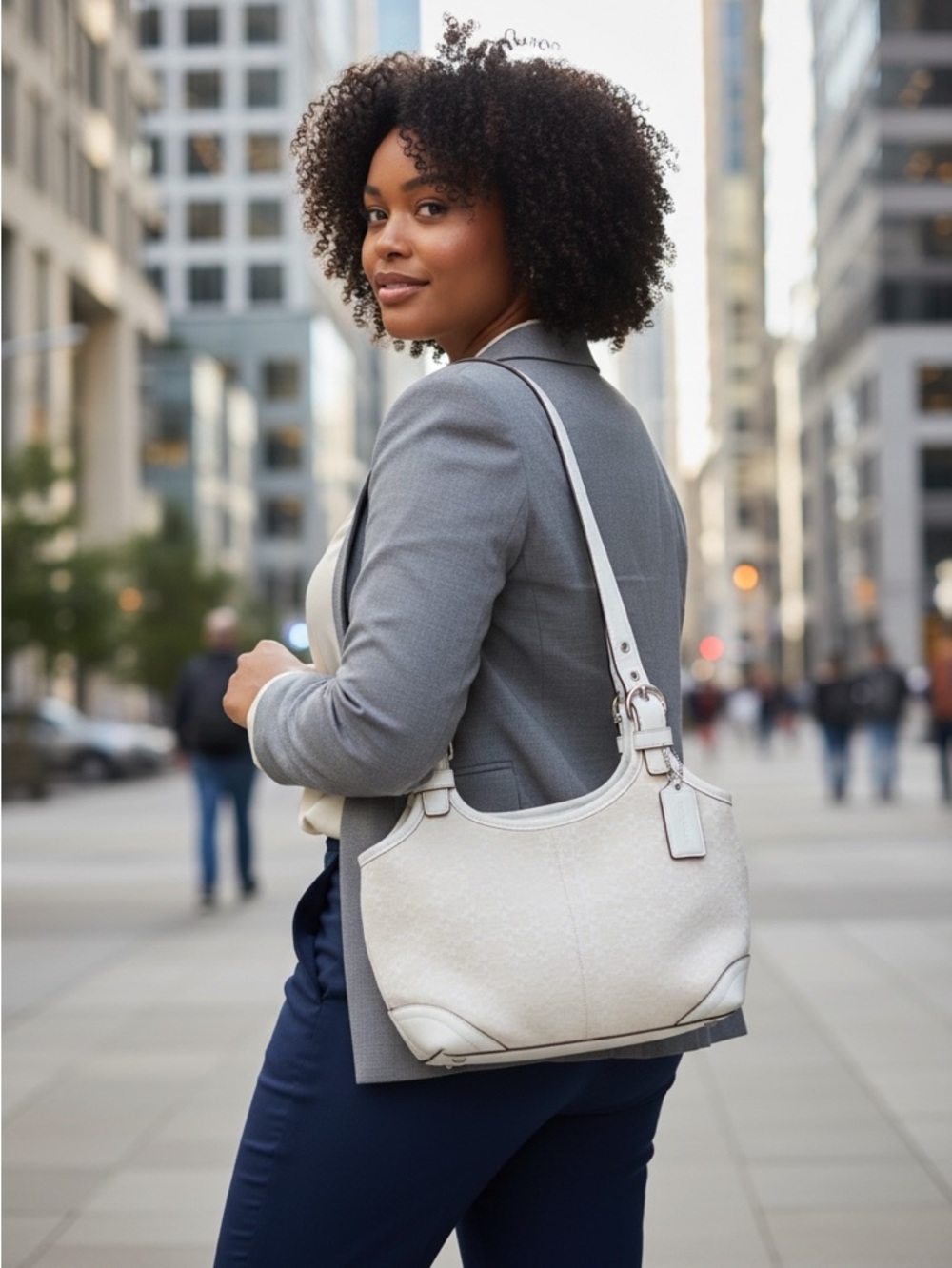Vintage Coach Soho Mini Signature Canvas and Leather Shoulder Bag.